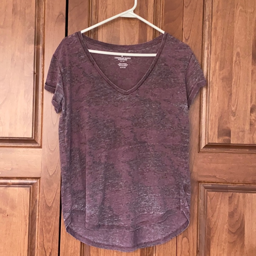 Red Camo V-Neck Tee